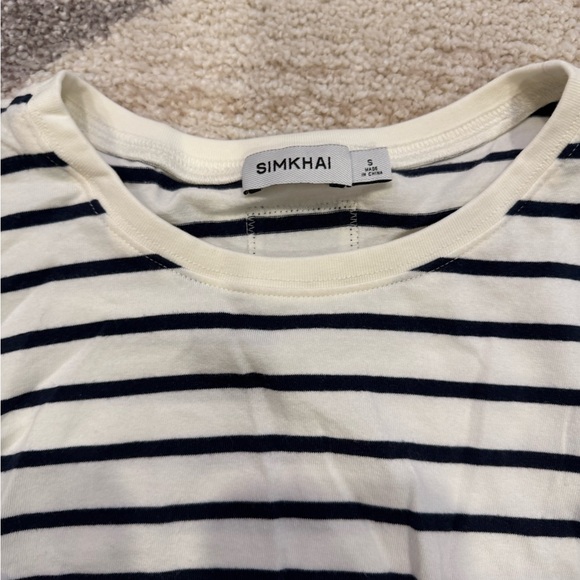 Cherokee Black and White Striped Tee - Picture 2 of 3